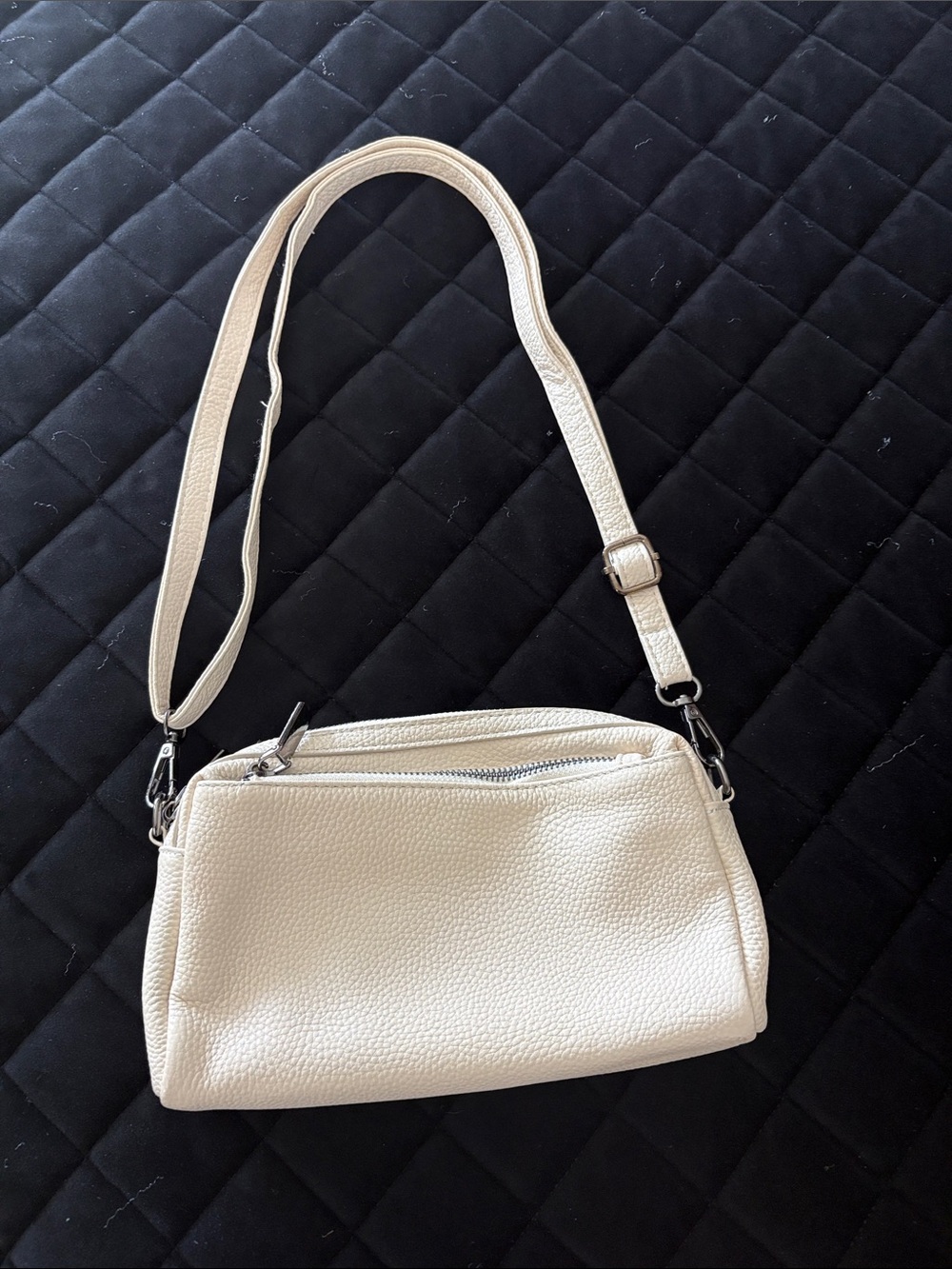 Classic Cream Leather Crossbody Bag